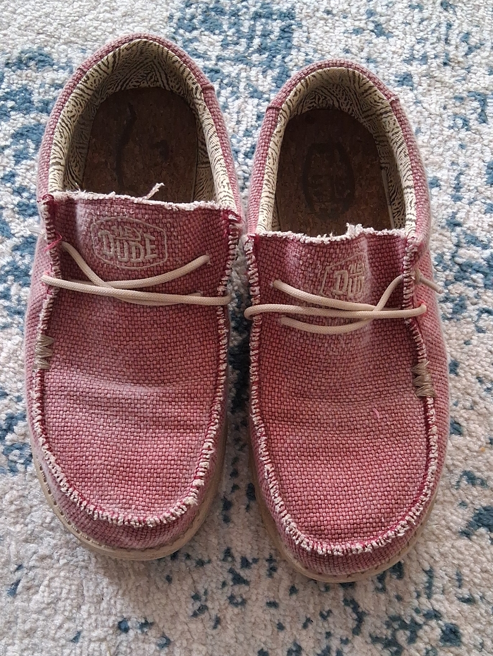 Hey Dude Men's Woven Slip-On Loafers in Dusty Rose